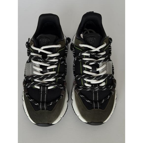 Versace Men\'s Greca Sneakers Gray/Green 13.5 US (46.5 Euro) IT 1021490 IT NIB main image 12